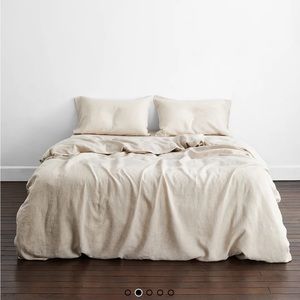 Bed Thread King Duvet Cover in Oatmeal New in Bag 100% Flax Linen